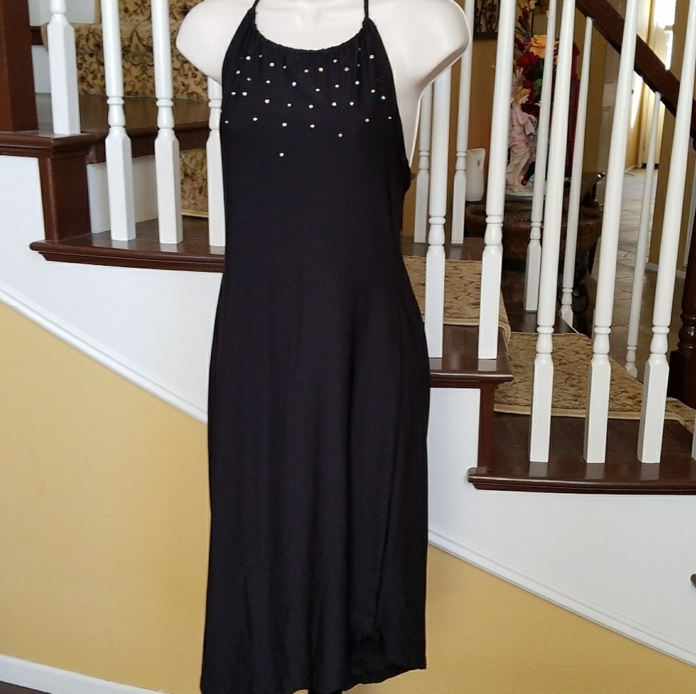 Currents halter dress sequins on front sz Medium